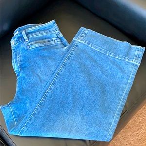 Loft Petite High Rise Wide Leg Cropped Jeans